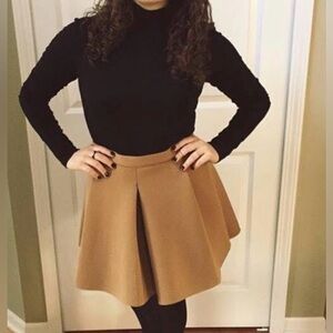 Forever 21 Camel Pleated Skater Skirt
